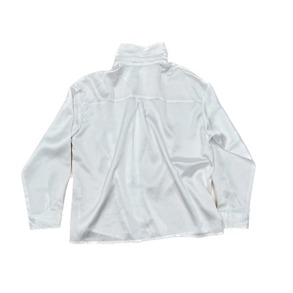shein satin white button up - Picture 2 of 4